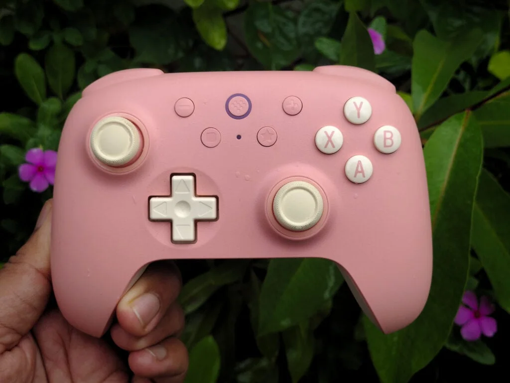 8BitDo Ultimate 2C 실제 그립감 — 손에 든 모습