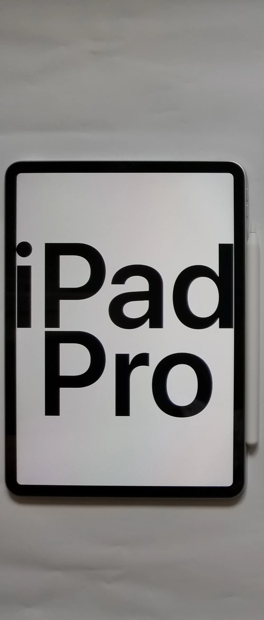 iPad Pro 12.9인치 3세대, 애플펜슬이 자석으로 부착된 모습