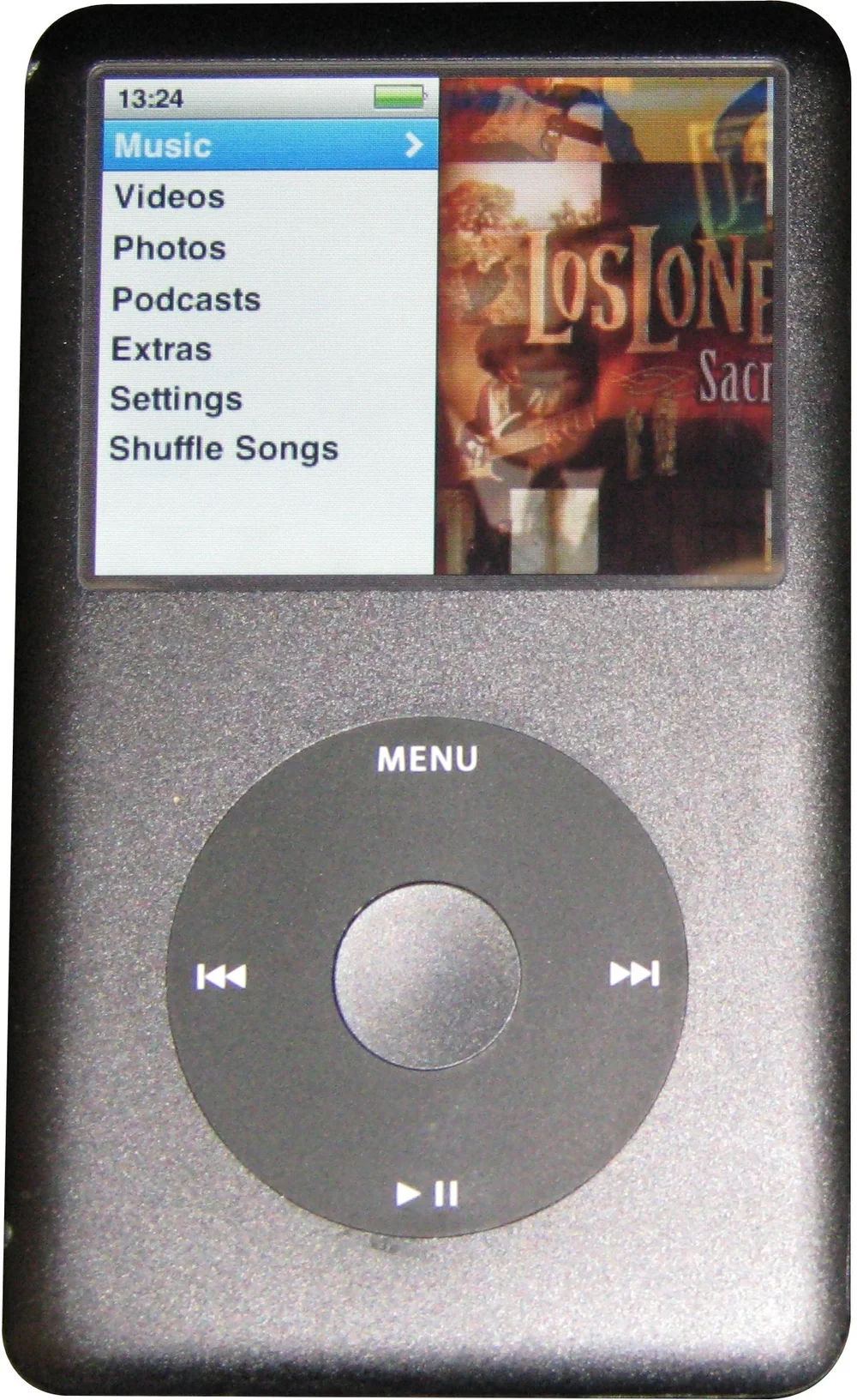 iPod classic 6세대, 클릭 휠과 음악 메뉴 화면