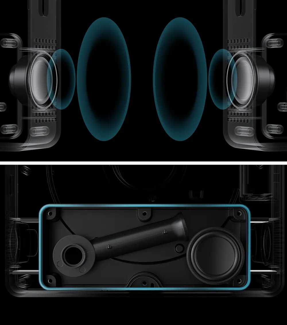 FiiO 스노우스카이 비트박스 듀얼 드라이버와 베이스 포트 내부 설계도