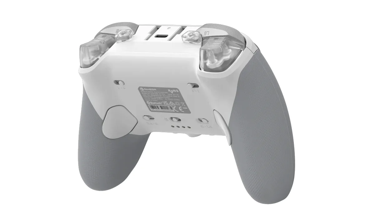 GameSir G7 Pro 후면 — 백패들과 트리거 스톱 스위치