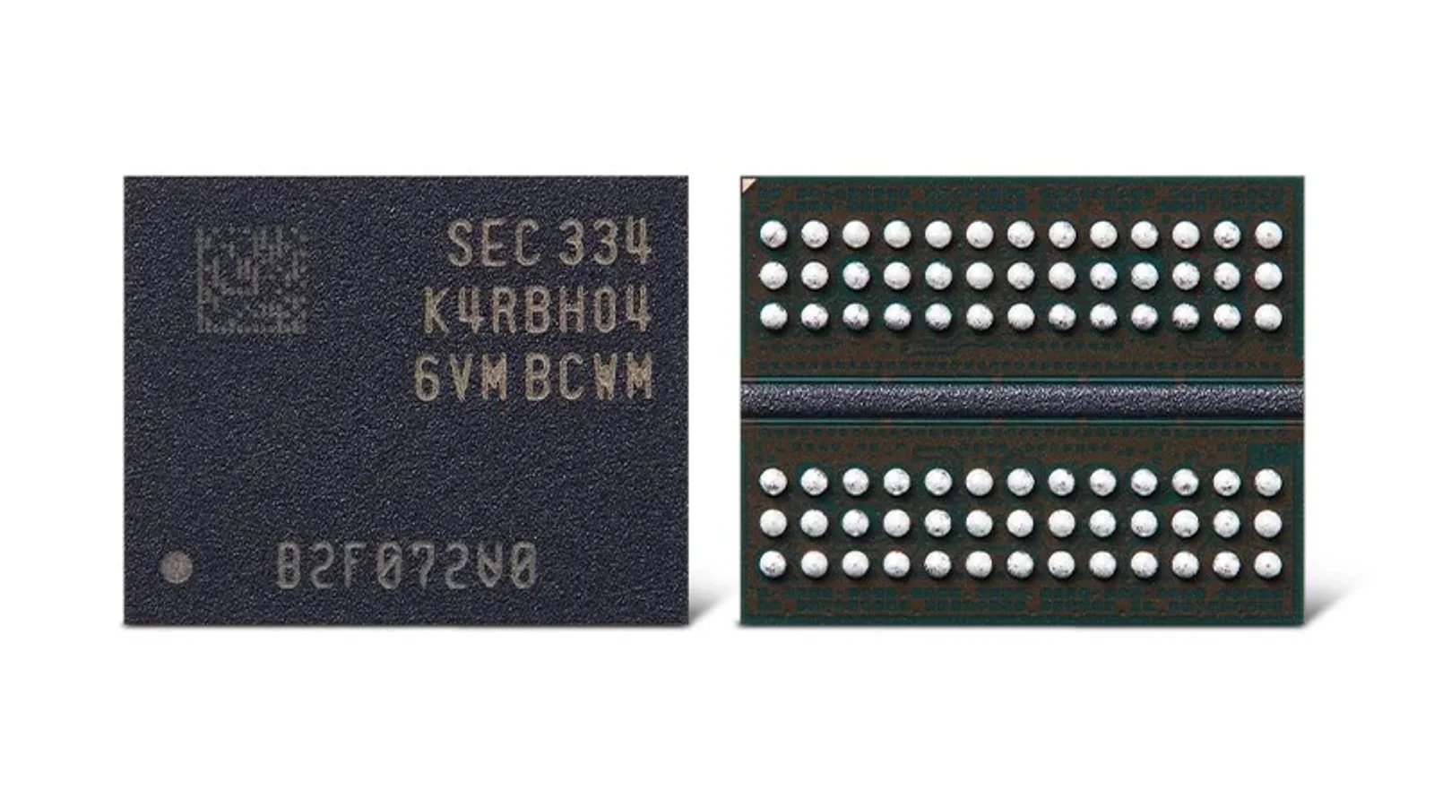 DDR5 메모리 반도체 칩을 확대해 촬영한 이미지