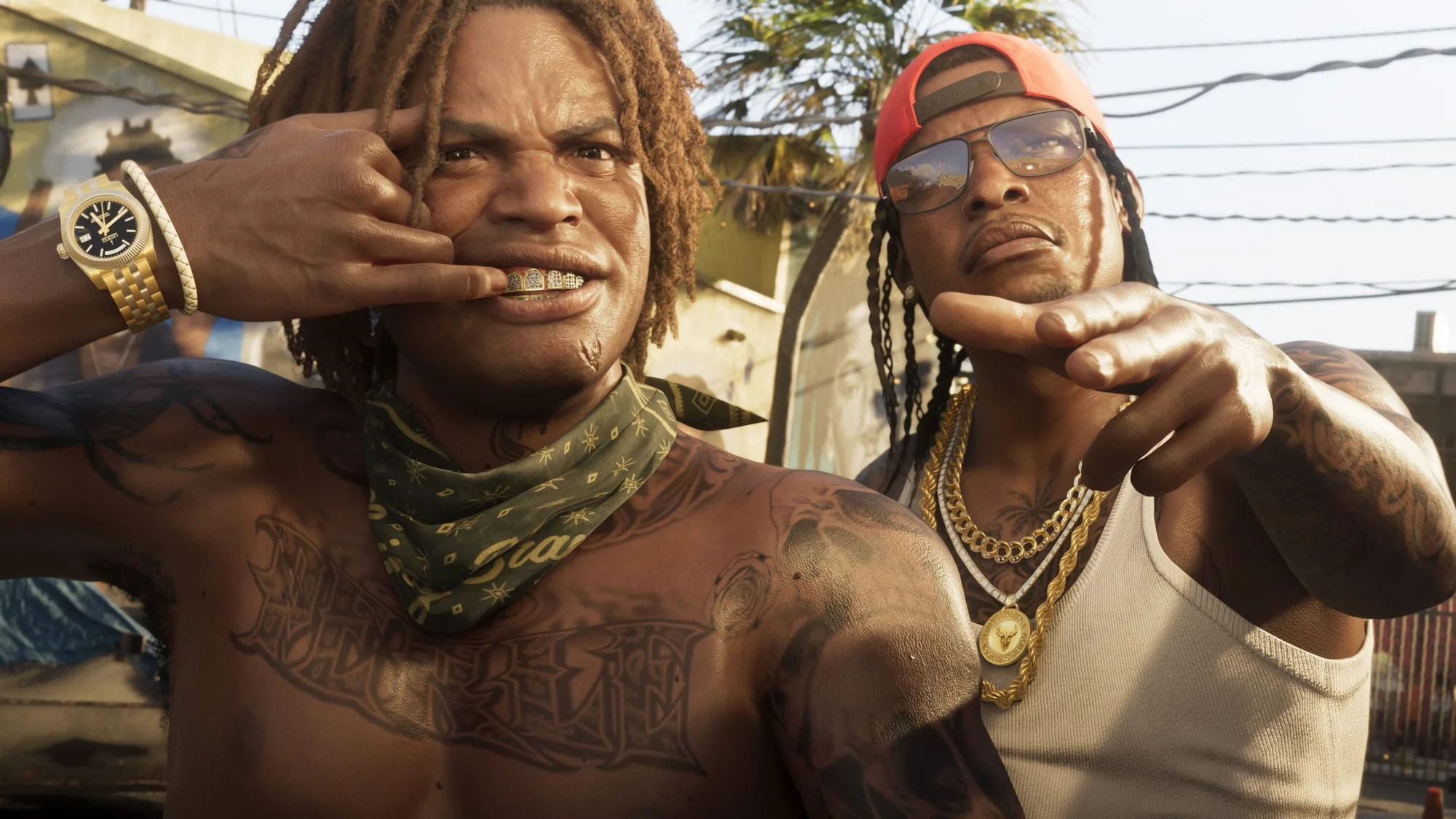 GTA VI 바이스 시티 도심 — 차량과 도시 디테일