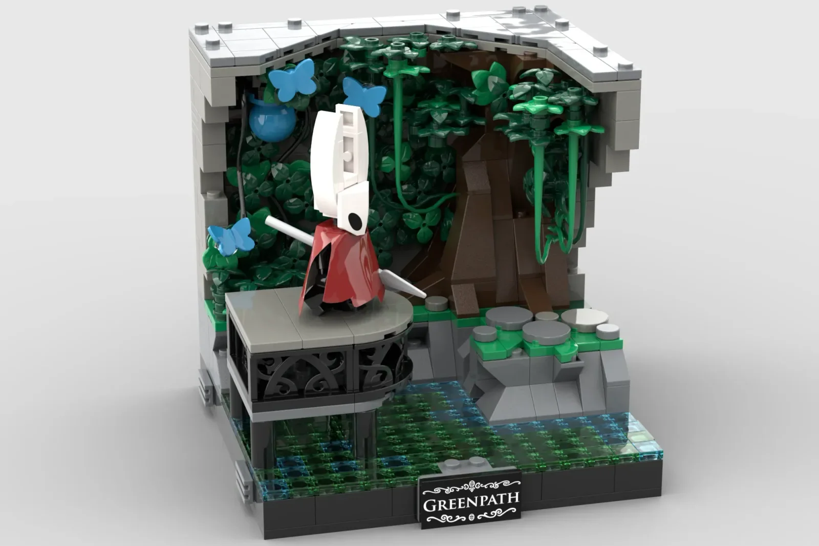 LEGO 홀로우 나이트 세트 — 그린패스 모듈, 이끼 낀 조각상과 나비