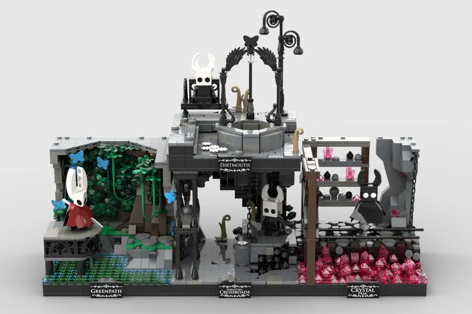 LEGO 아이디어 '홀로우 나이트: 어 저니 투 할로우네스트' 모듈형 세트 전체 모습