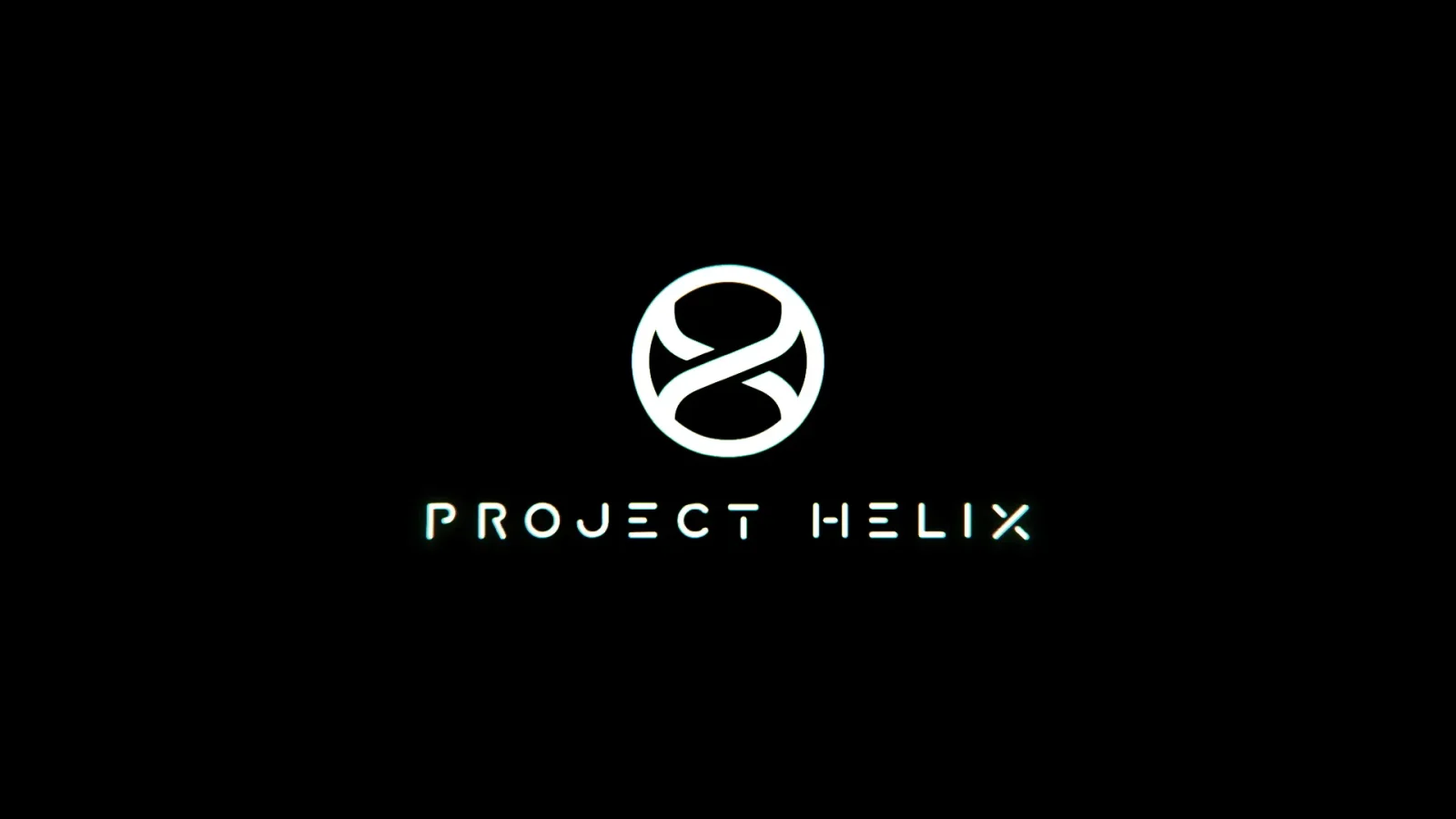 검은 배경 위에 흰색 나선 형태 심벌과 함께 'PROJECT HELIX'라는 글자가 떠 있는 티저 화면