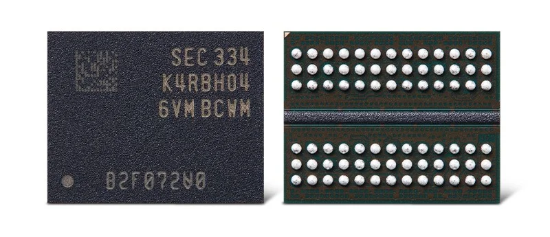 DDR5 D램 반도체 칩 클로즈업