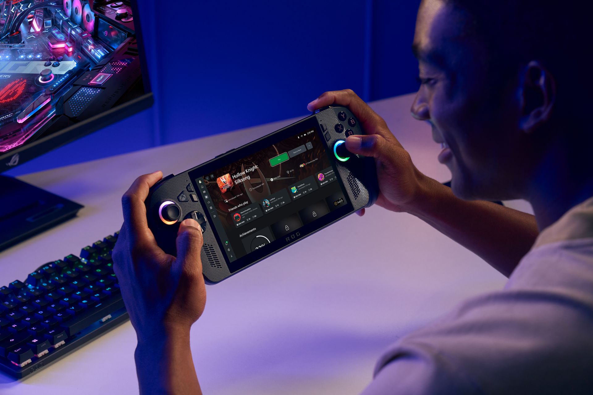 ROG Xbox Ally X — 야외 사용 모습