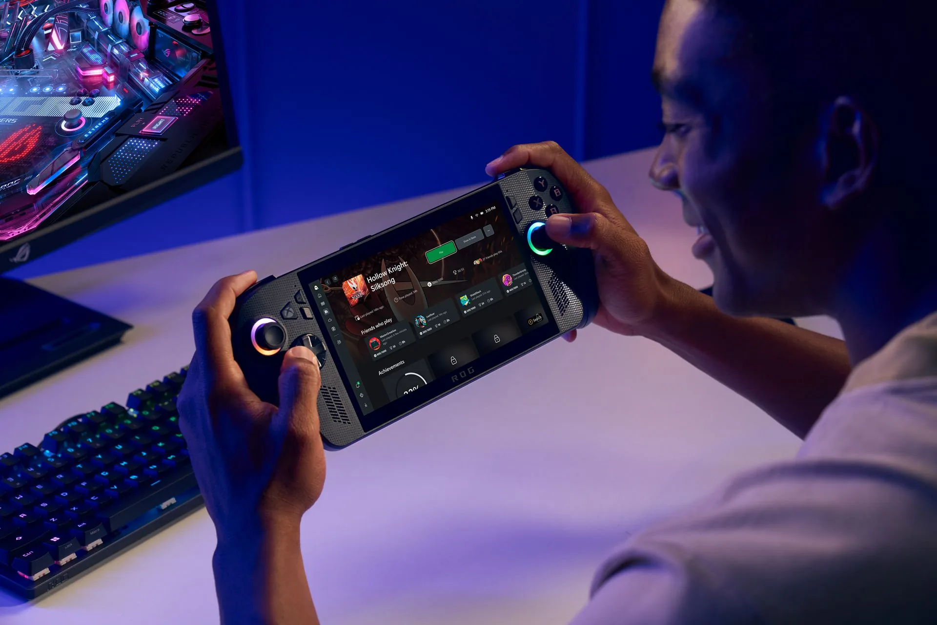 ROG Xbox Ally X — 야외 사용 모습