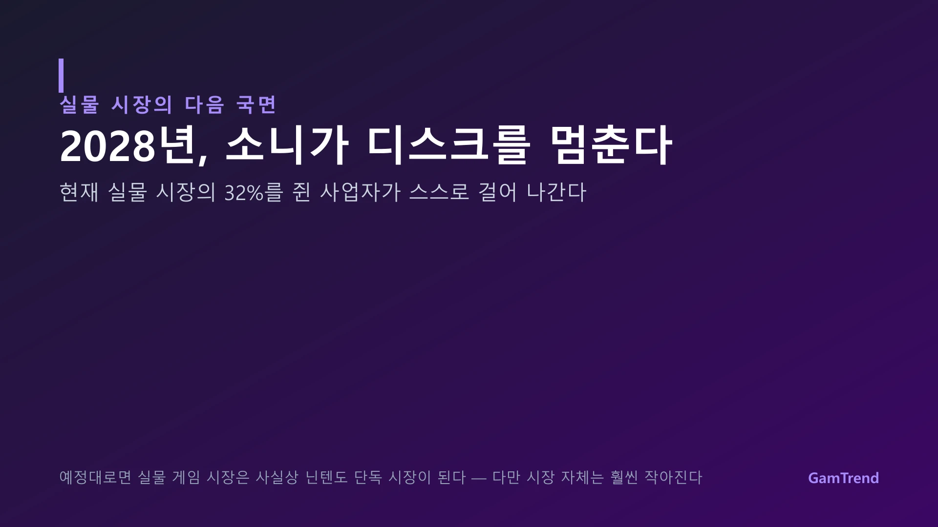소니 디스크 생산 중단 안내 그래픽
