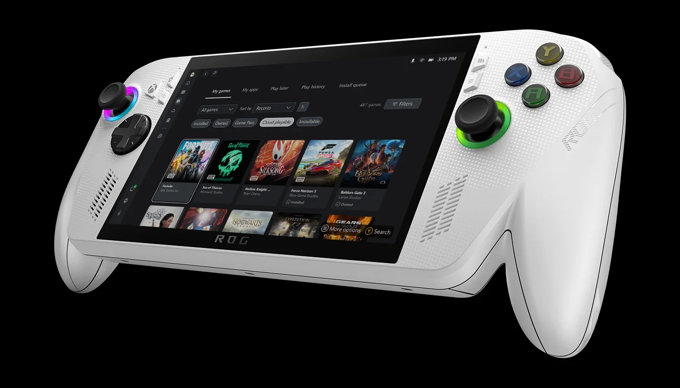 ROG Xbox Ally의 Xbox 앱 게임 라이브러리 화면