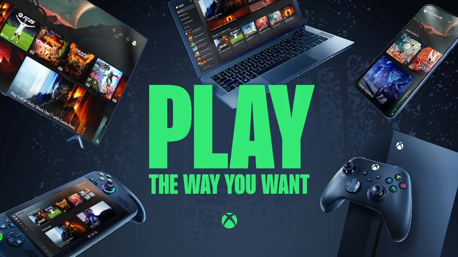 TV, 노트북, 스마트폰, 핸드헬드 등 다양한 기기에서 실행되는 Xbox 클라우드 게이밍
