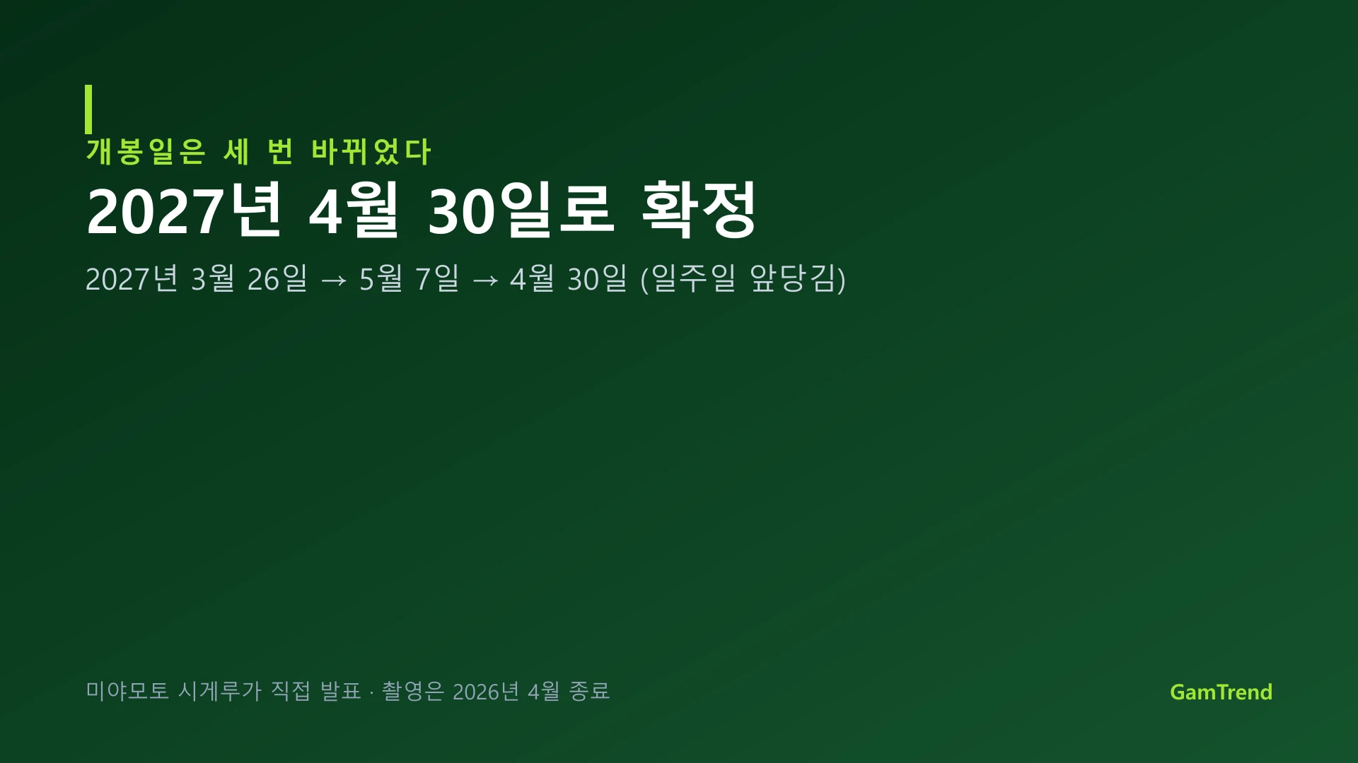 젤다 영화 개봉일 변경 타임라인 그래픽